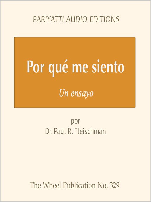 Cover image for Por qué me siento